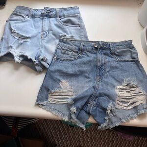 Jean shorts bundle - 2 pairs of high waisted jean shorts size 3